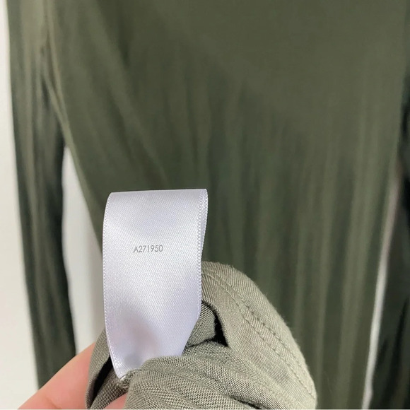 LOGO By Lori Goldstein Green Knit Top With Tiered Asymmetric Hem - Picture 4 of 8